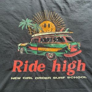 New Girl Order oversized ride high t-shirt in black